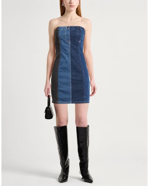 Moschino Blue Mini Dress Cotton, Elastane
