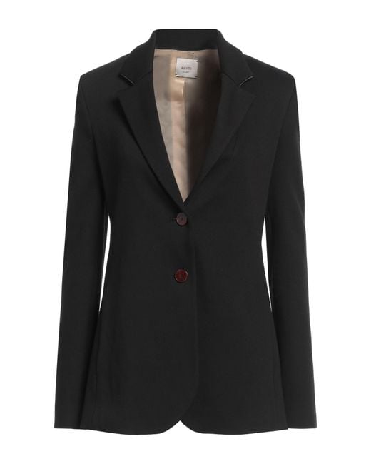 Alysi Black Blazer Cotton, Polyamide, Elastane, Wool, Viscose