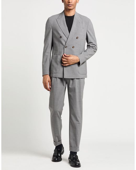 Eleventy Gray Suit Wool, Elastane for men