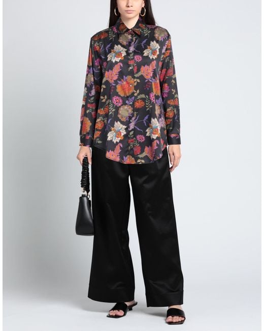 Camicettasnob Black Shirt Viscose, Silk, Elastane