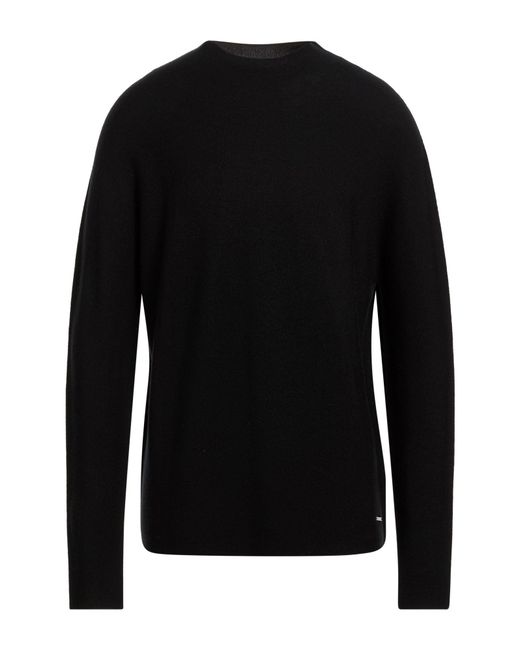 ALPHATAURI Black Turtleneck Wool, Lyocell for men