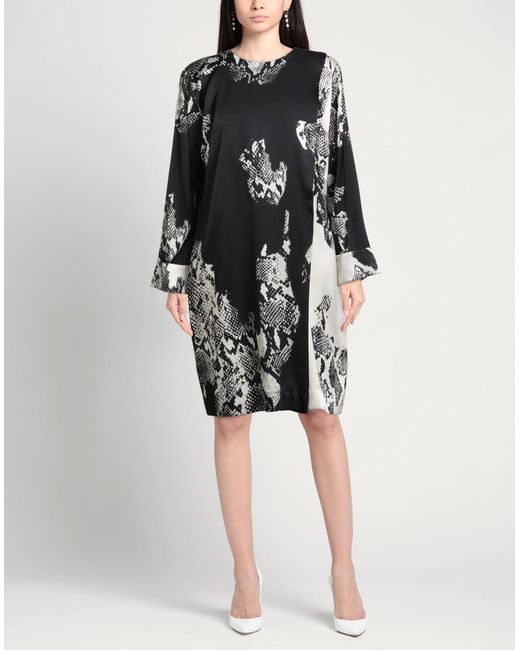 Clips Black Midi Dress Silk, Elastane