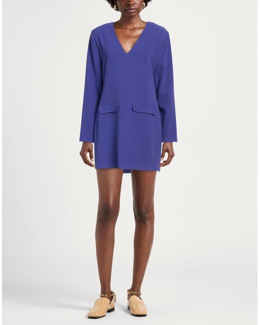 MEIMEIJ Blue Mini Dress Polyester, Elastane