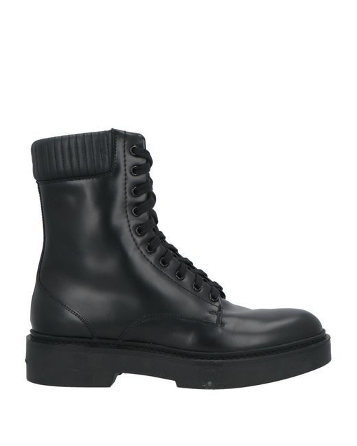 Santoni Black Ankle Boots Leather