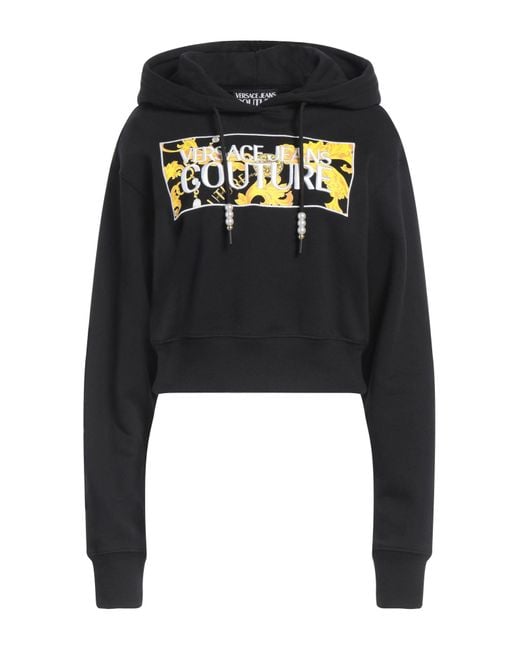 Versace Jeans Couture Black Sweatshirt Cotton, Elastane