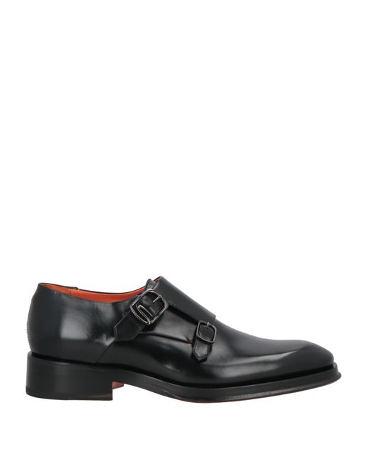 Santoni Black Loafers Leather for men