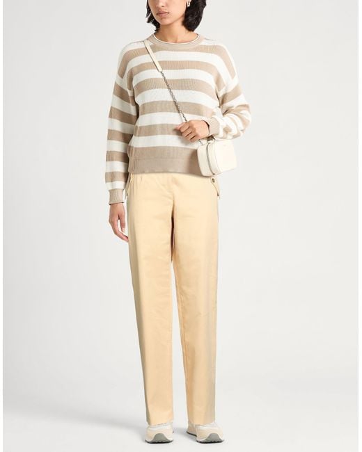 Alberta Ferretti Natural Pants Cotton, Elastane
