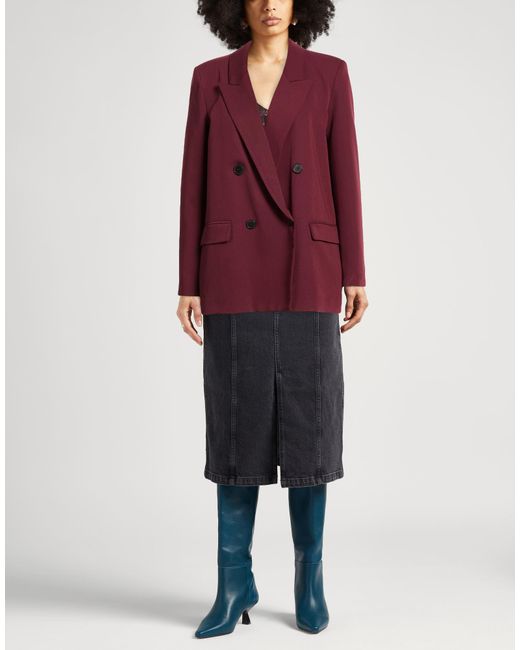 ViCOLO Purple Burgundy Blazer Polyester, Viscose, Elastane