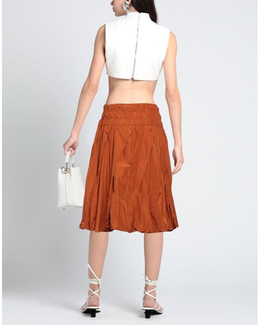ODEEH Orange Midi Skirt