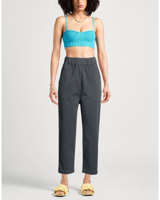 Barena Gray Charcoal Pants Cotton, Elastane