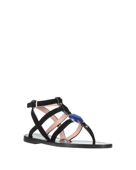 Alberta Ferretti Black Thong Sandal