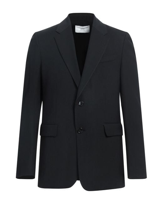AMI Black Blazer Viscose, Wool for men