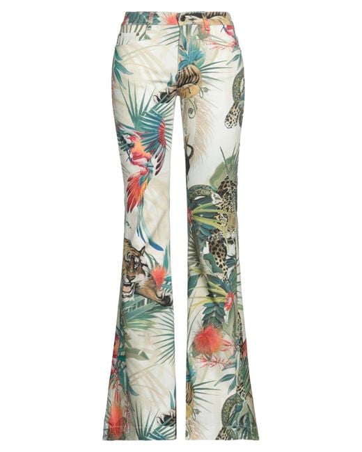 Roberto Cavalli Green Pants Cotton, Elastane