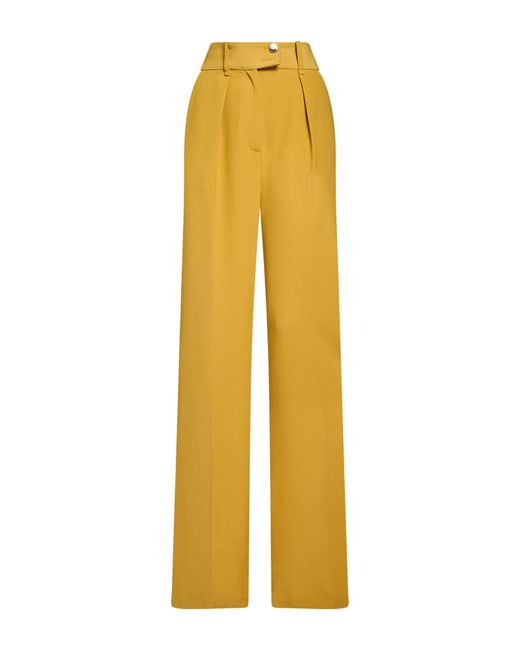Elisabetta Franchi Yellow Pants Polyester, Elastane