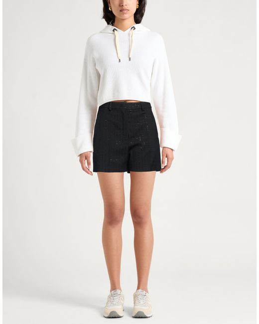 Max Mara Black Shorts & Bermuda Shorts Virgin Wool, Polyamide