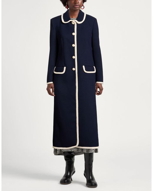 Vivetta Blue Coat Polyester, Viscose, Elastane