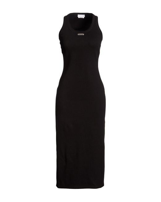 McQueen Black Midi Dress Cotton, Elastane