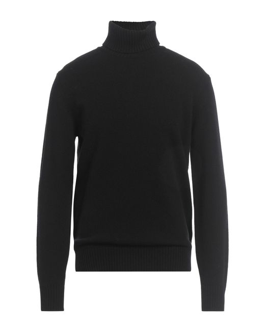 Roberto Collina Black Turtleneck Wool, Cashmere for men