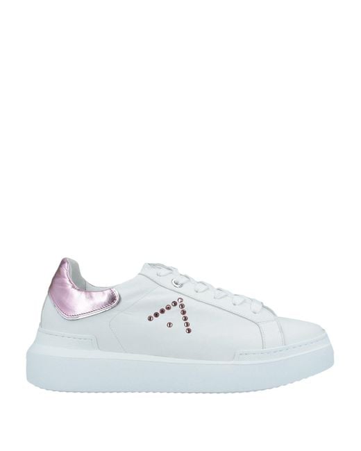 ED PARRISH White Sneakers Soft Leather, Textile Fibers