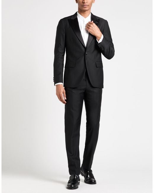 Boglioli Black Suit Virgin Wool, Elastane for men