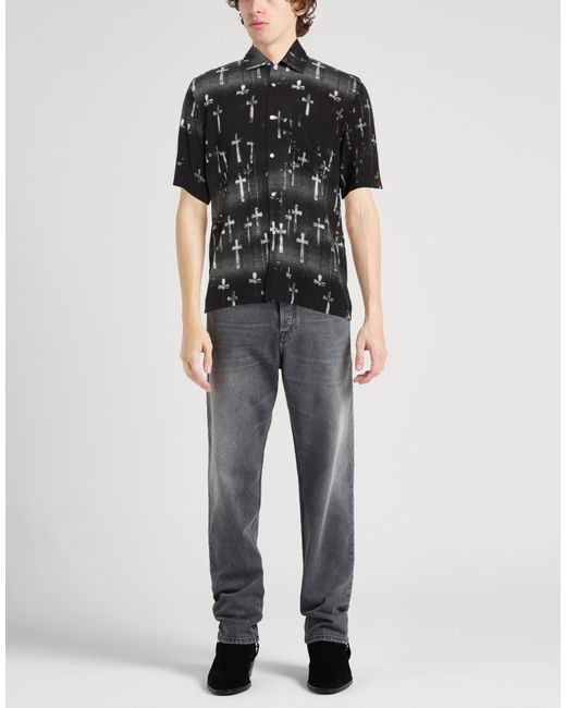 Aries Black Shirt Viscose for men