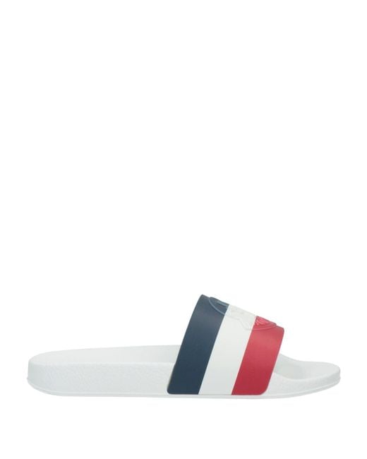 Moncler White Rubber Slides 'Basile' for men