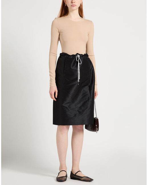 Maison Margiela Black Midi Skirt Polyester, Silk