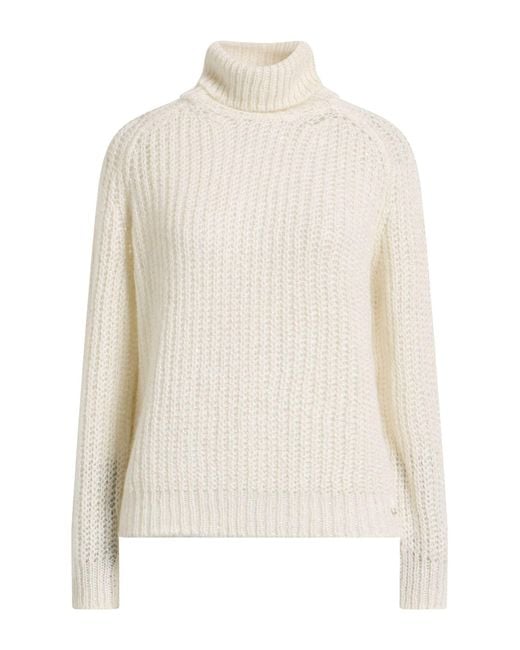 Herno White Turtleneck Polyester, Polyamide, Alpaca Wool, Metallic Fiber, Cotton