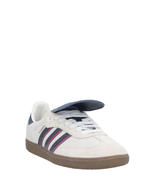 Adidas Originals White Sneakers Leather, Textile Fibers for men