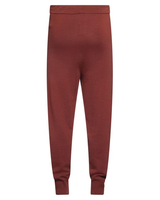 Rick Owens Red Pants Virgin Wool, Polyamide, Elastane for men