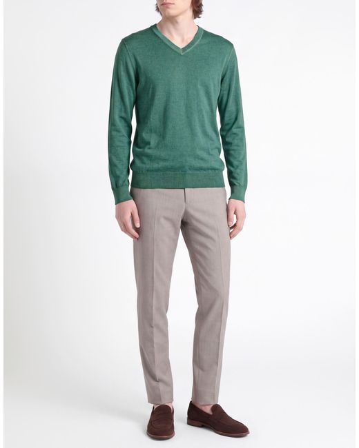 Fedeli Green Sweater Cashmere, Silk for men