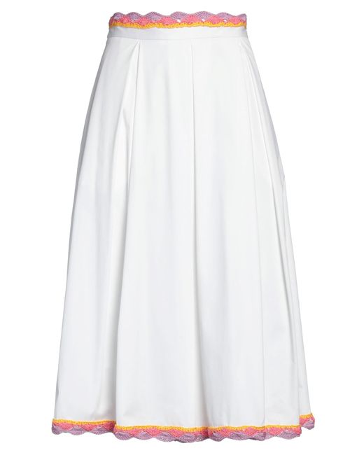 Moschino White Midi Skirt