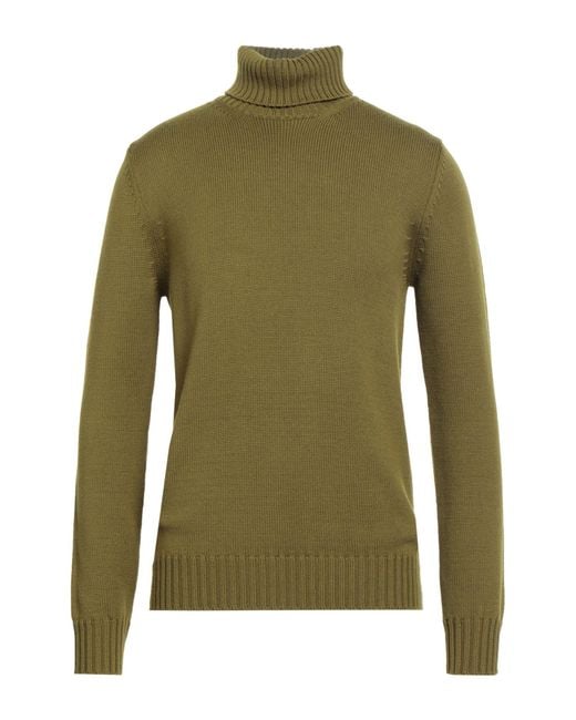 Alpha Studio Green Turtleneck Merino Wool for men