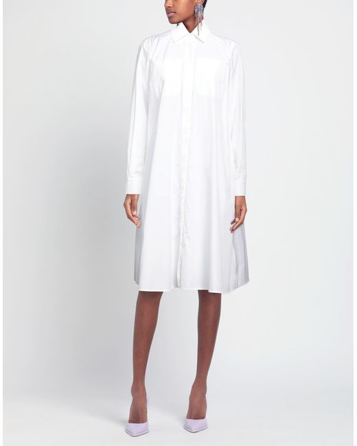 Max Mara White Midi-Kleid