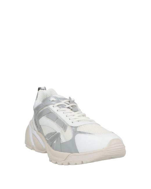 MSGM White Sneakers Leather, Textile Fibers