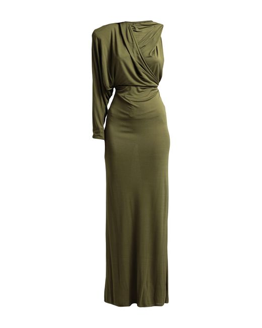 Saint Laurent Maxi Dress Viscose in Green | Lyst