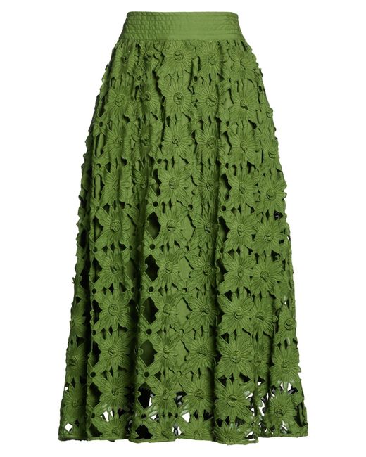 Farm Rio Green Midi Skirt
