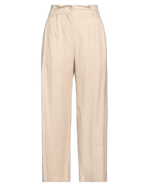 Pinko Natural Pants Viscose, Wool, Elastane