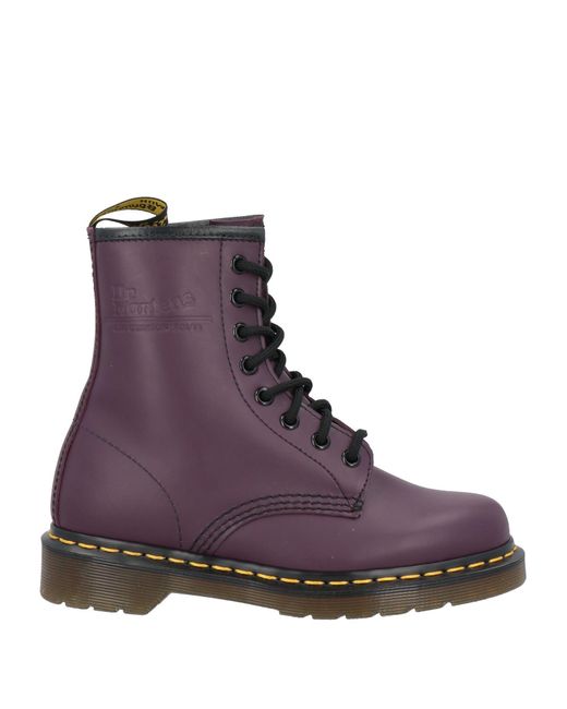 Dr. Martens Purple Ankle Boots Leather