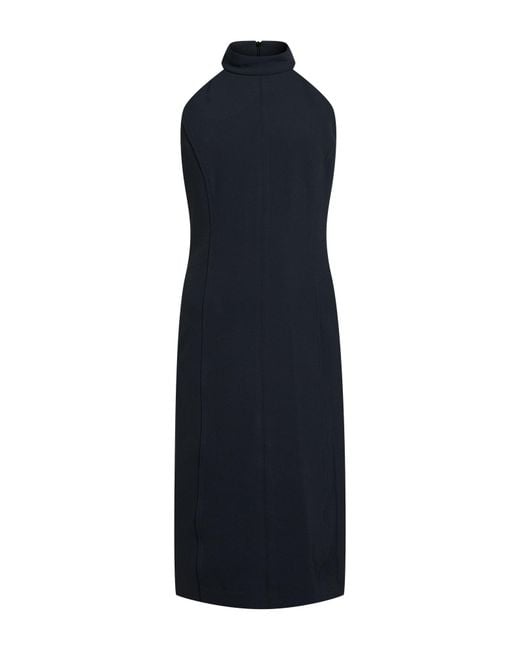 Kaos Blue Midi Dress Polyester, Elastane