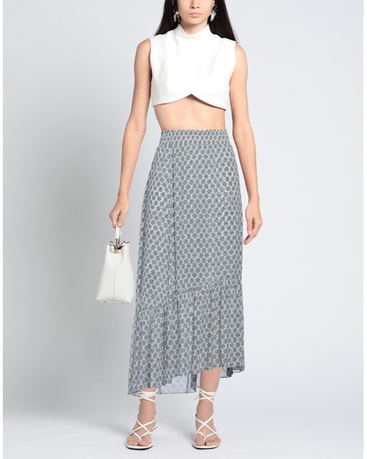 Maje Gray Maxi Skirt Polyester