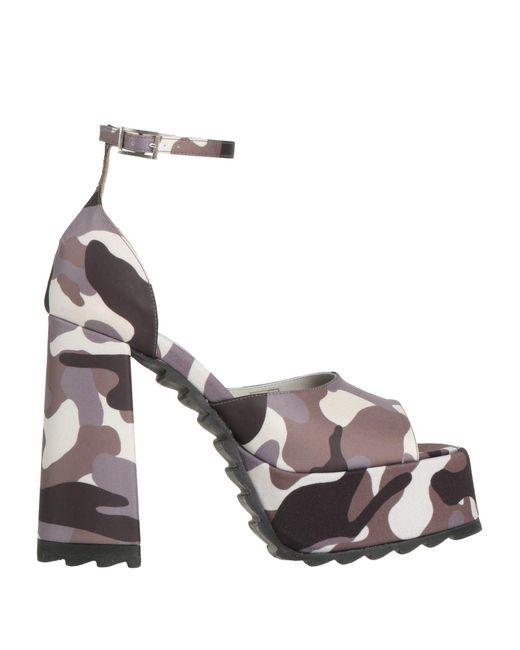 Gia Borghini Metallic Sandals Textile Fibers