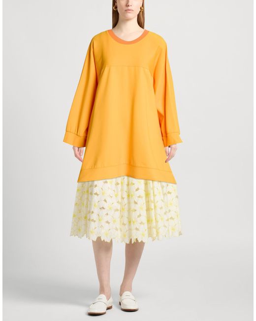 Liviana Conti Yellow Sweatshirt Polyester, Elastane
