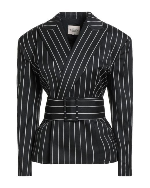 Tod's Black Blazer Virgin Wool, Elastane