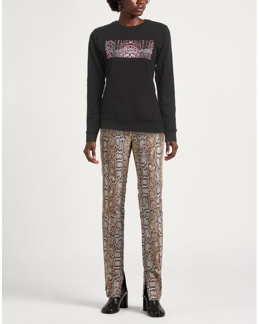 Roberto Cavalli Black Sweatshirt Cotton, Polyester