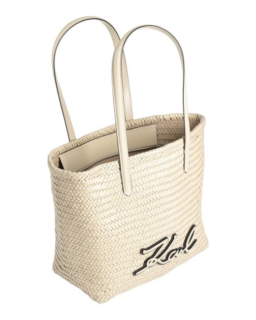 Karl Lagerfeld Natural K/Signature Braid Medium Tote -- Handbag Cow Leather