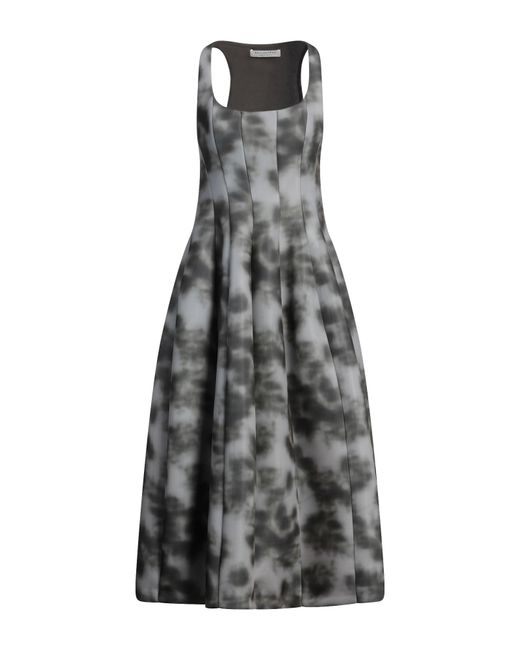 Philosophy Di Lorenzo Serafini Gray Lead Midi Dress Polyester, Elastane