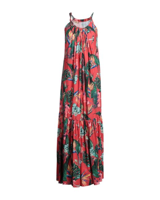 Femi Stories Red Maxi Dress Polyester, Elastane