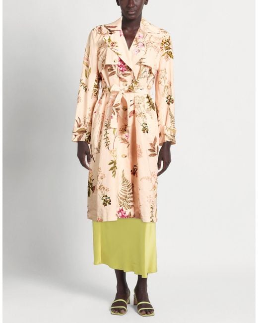 Please Natural Cream Overcoat & Trench Coat Polyester