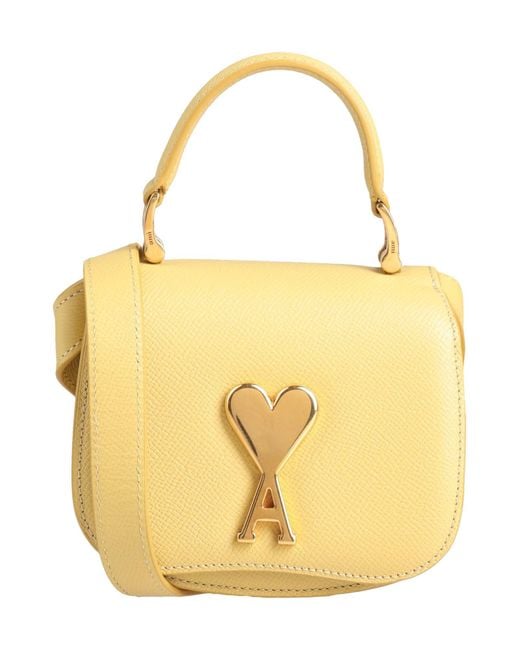 AMI Yellow Handbag Leather